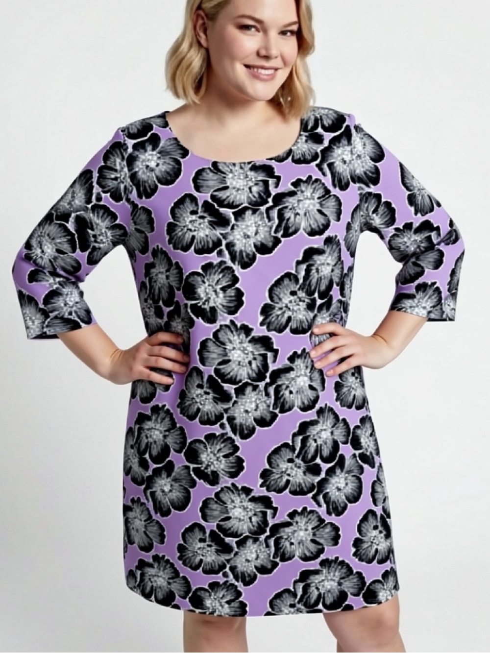 Ellos size 20 Plus Lavender Keyhole Back Rayon Dress